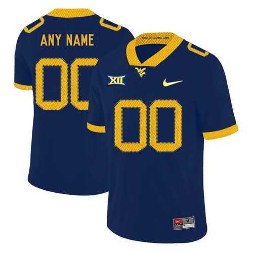 Men%27s West Virginia Mountaineers Customized Navy College Football Jersey
